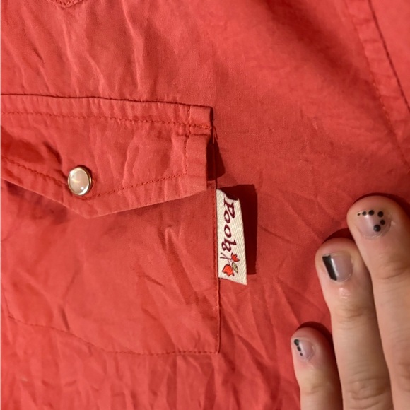 Disney Women's Coral Button Down Shirt with Winnie the Pooh Embroidery - Picture 7 of 13